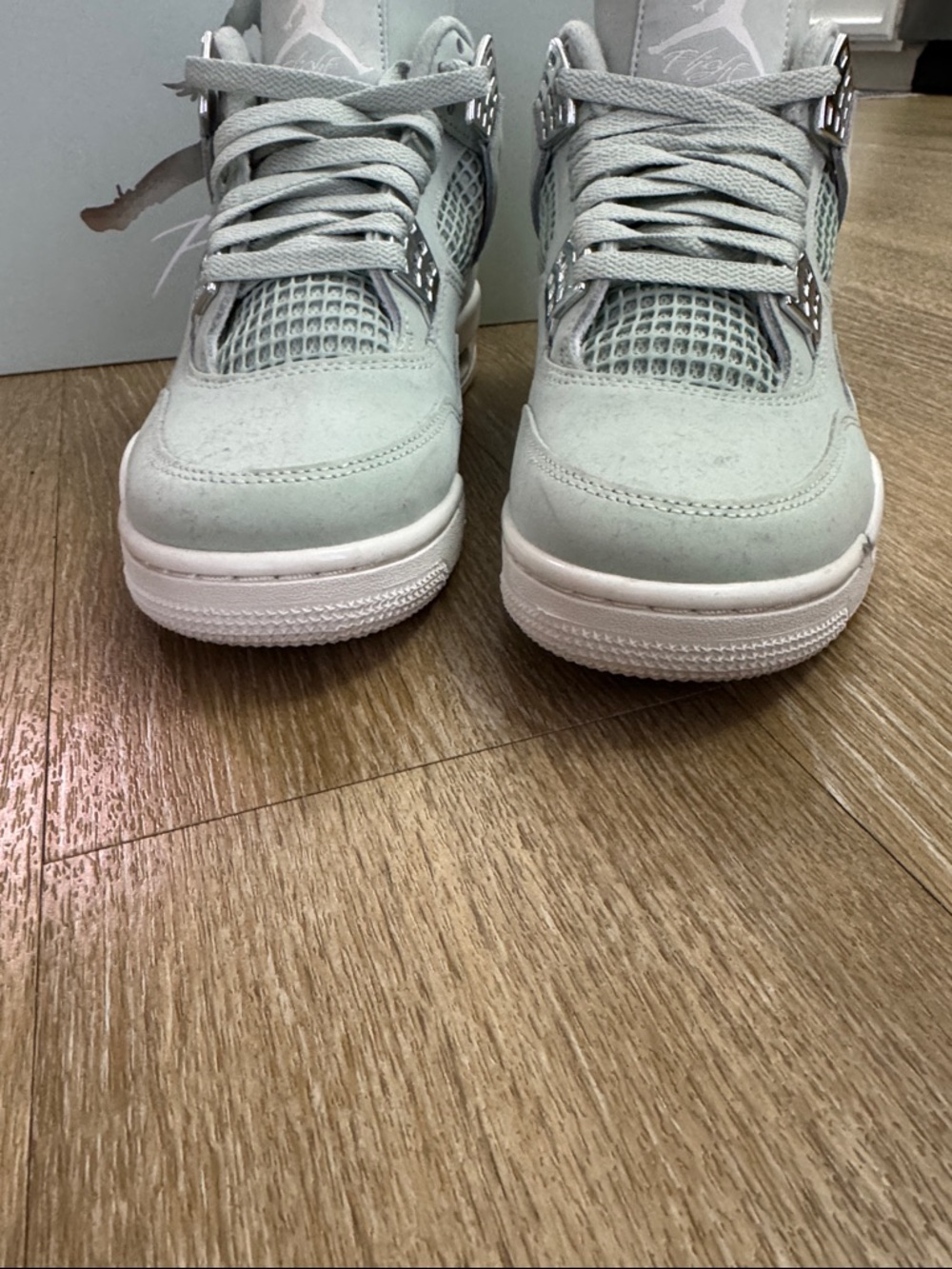 Air Jordan 4 Women's Retro Seafoam Sail Sneakers with Box size 9.5 - Picture 11 of 14